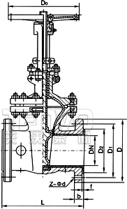 耐腐蝕襯氟閘閥結(jié)構(gòu)圖