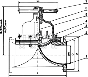 G41J襯膠隔膜閥結(jié)構(gòu)圖
