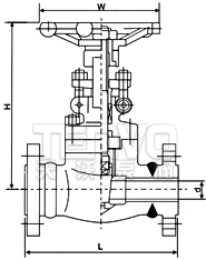 對(duì)接焊/法蘭鍛鋼閘閥結(jié)構(gòu)圖