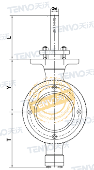 對夾式V型球閥側(cè)面結(jié)構(gòu)圖