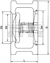 H72H型對夾式止回閥結(jié)構(gòu)圖