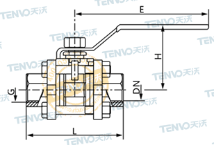 螺紋連接高真空球閥結(jié)構(gòu)圖