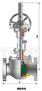 蝸輪傳動(dòng)軌道球閥結(jié)構(gòu)圖
