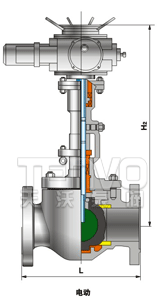 電動(dòng)軌道球閥結(jié)構(gòu)圖