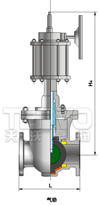 氣動(dòng)軌道球閥結(jié)構(gòu)圖