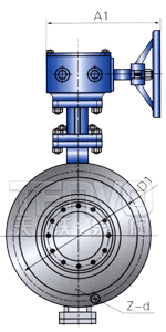 法蘭式高性能美標(biāo)蝶閥結(jié)構(gòu)圖