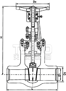 高溫高壓焊接閘閥結(jié)構(gòu)圖