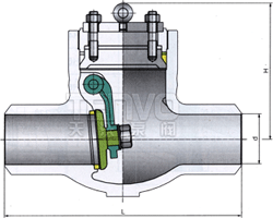 H64Y焊接式電站止回閥結(jié)構(gòu)圖