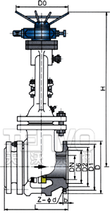 PZ41H/Y排渣閘閥結(jié)構(gòu)圖