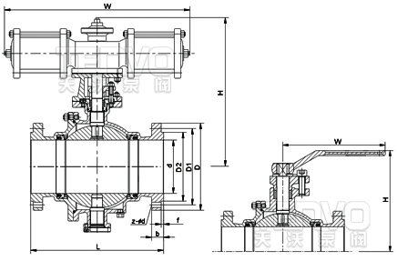 噴煤粉專用固定球閥結構圖
