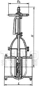 Z44T/W平行式雙閘板閘閥結(jié)構(gòu)圖