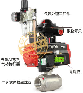 Q611F二片式氣動(dòng)內(nèi)螺紋球閥實(shí)物圖