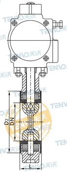 D671F46對(duì)夾式氣動(dòng)襯氟蝶閥結(jié)構(gòu)圖