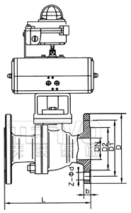 Q641F/H氣動(dòng)法蘭球閥結(jié)構(gòu)圖