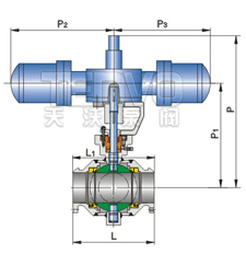 氣動(dòng)全焊接固定球閥結(jié)構(gòu)圖