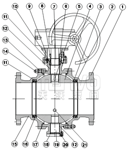 長輸管線固定球閥示意圖