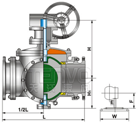 上裝式三通球閥結(jié)構(gòu)圖