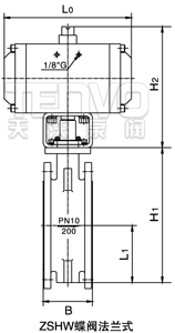法蘭式氣動調(diào)節(jié)蝶閥結(jié)構(gòu)圖