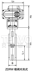 對夾式電動調(diào)節(jié)蝶閥結(jié)構(gòu)圖