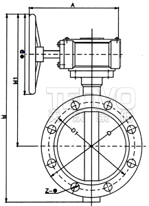 法蘭式脫硫蝶閥結(jié)構(gòu)圖