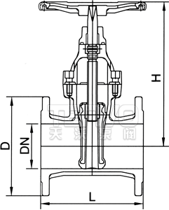 暗桿彈性座封閘閥結(jié)構(gòu)圖