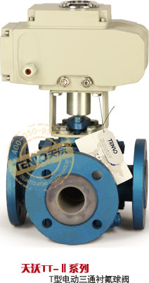 TT系列電動(dòng)襯氟T型三通球閥