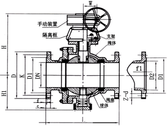 固定式氧氣球閥結(jié)構(gòu)圖