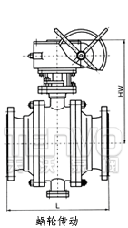 蝸輪傳動金屬硬密封固定球閥結構圖