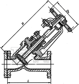J45H/Y直流式Y(jié)型截止閥結(jié)構(gòu)圖