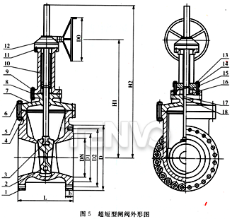 超短型閘閥外形圖